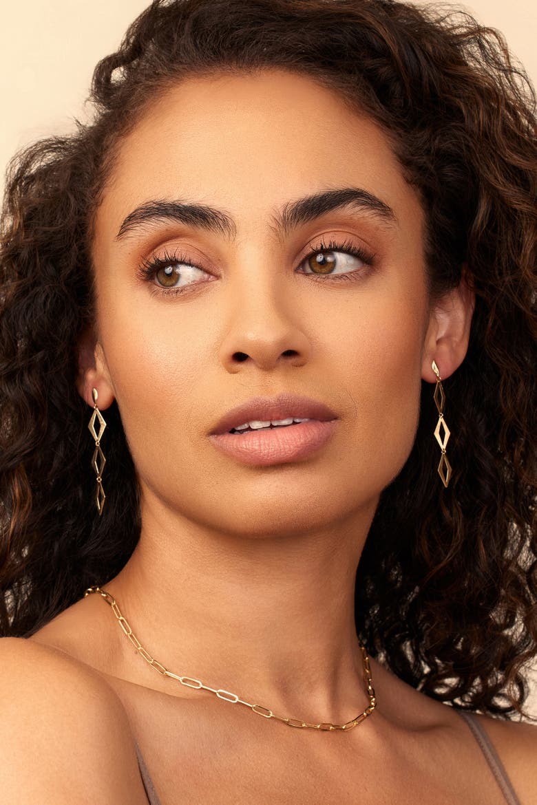 14K Gold Cascade Drop Earrings, Alternate, color, Yellow Gold