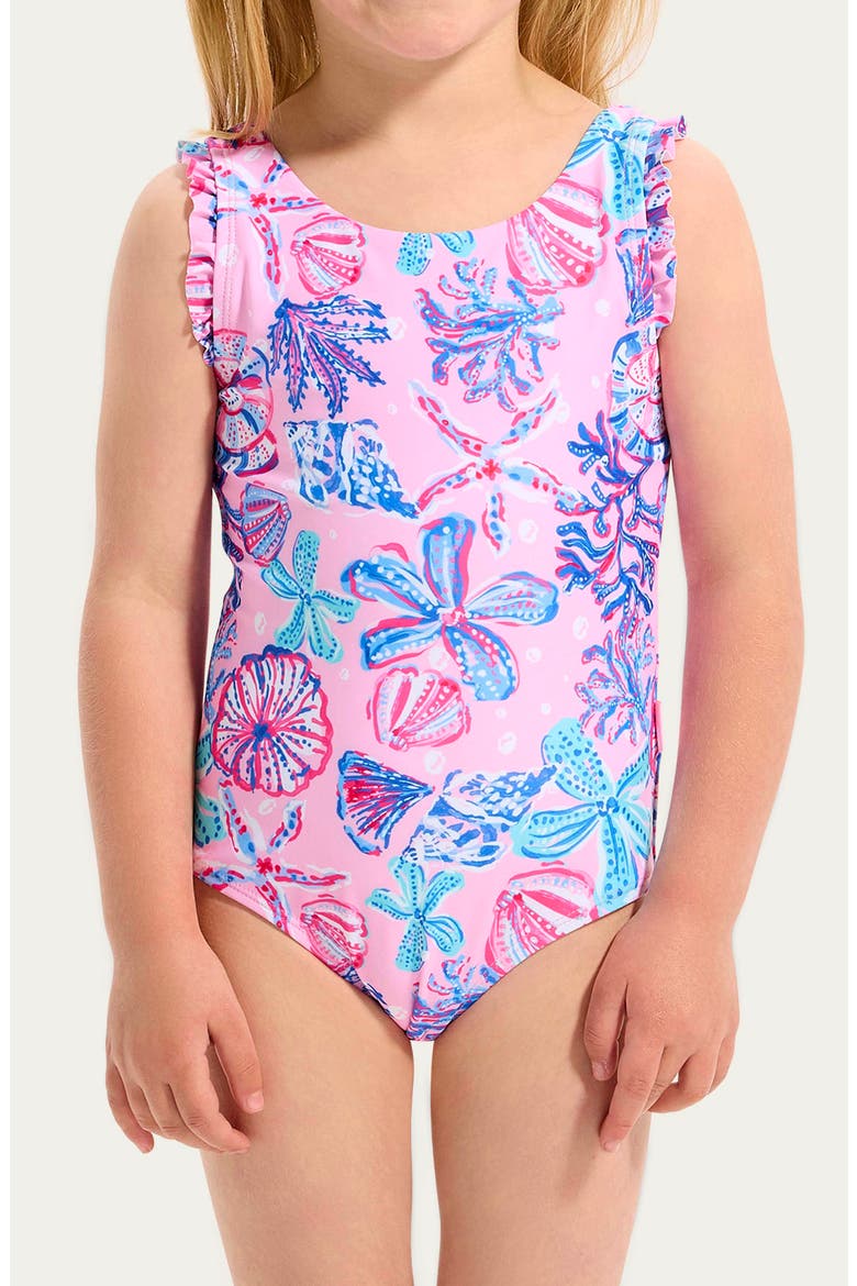 Kids' Coral Sea Swimsuit, Alternate, color, CORAL SEA