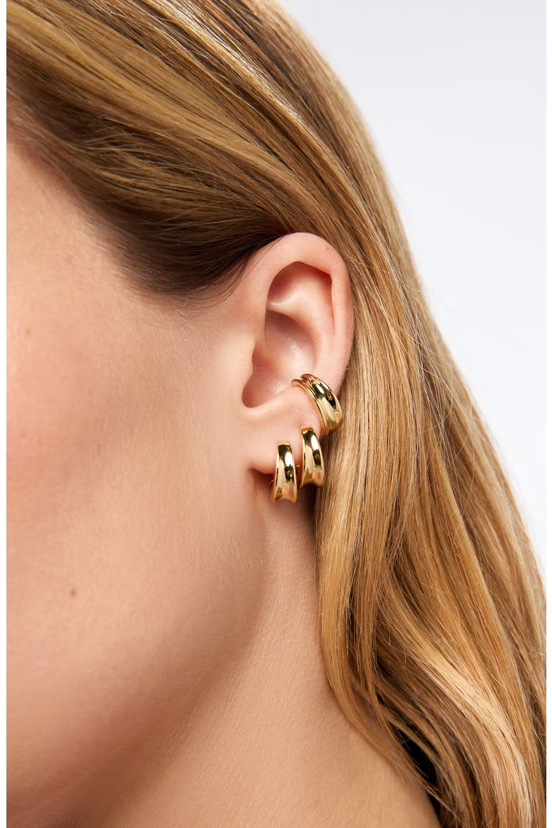Wade Mini Hoop Earrings, Alternate, color, GOLD