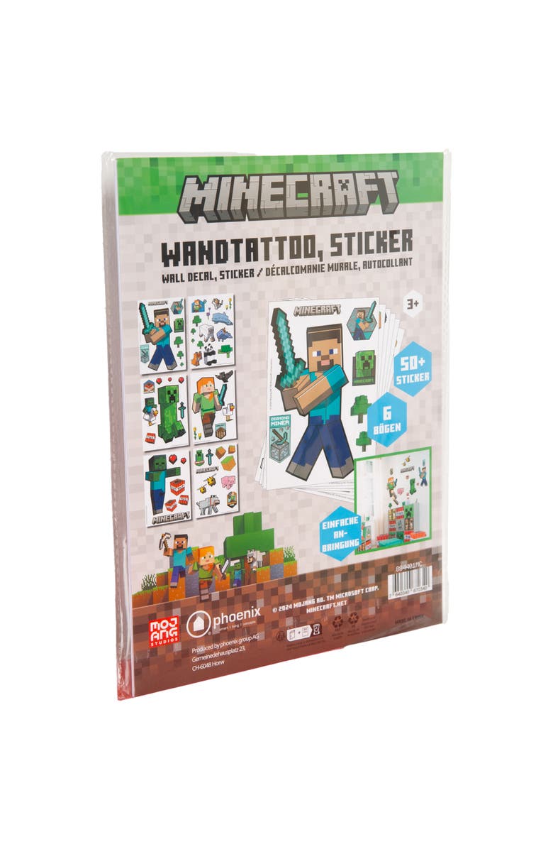 MINECRAFT Wall Clings 50+ Vinyl Stickers, Decals For Room Decor, Main, color, Multicolored