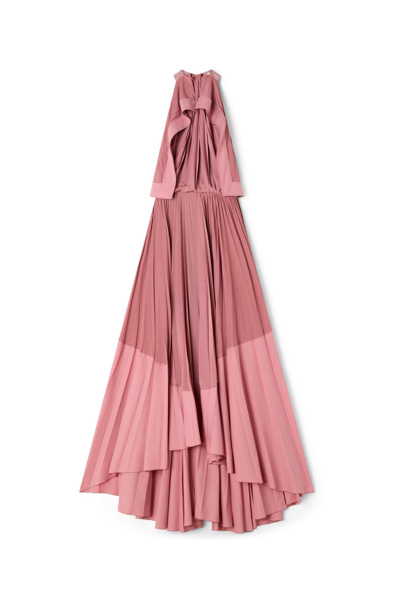 Lanvin Pleated Dress In Charmeuse And Cotton, Alternate, color, Old Pink