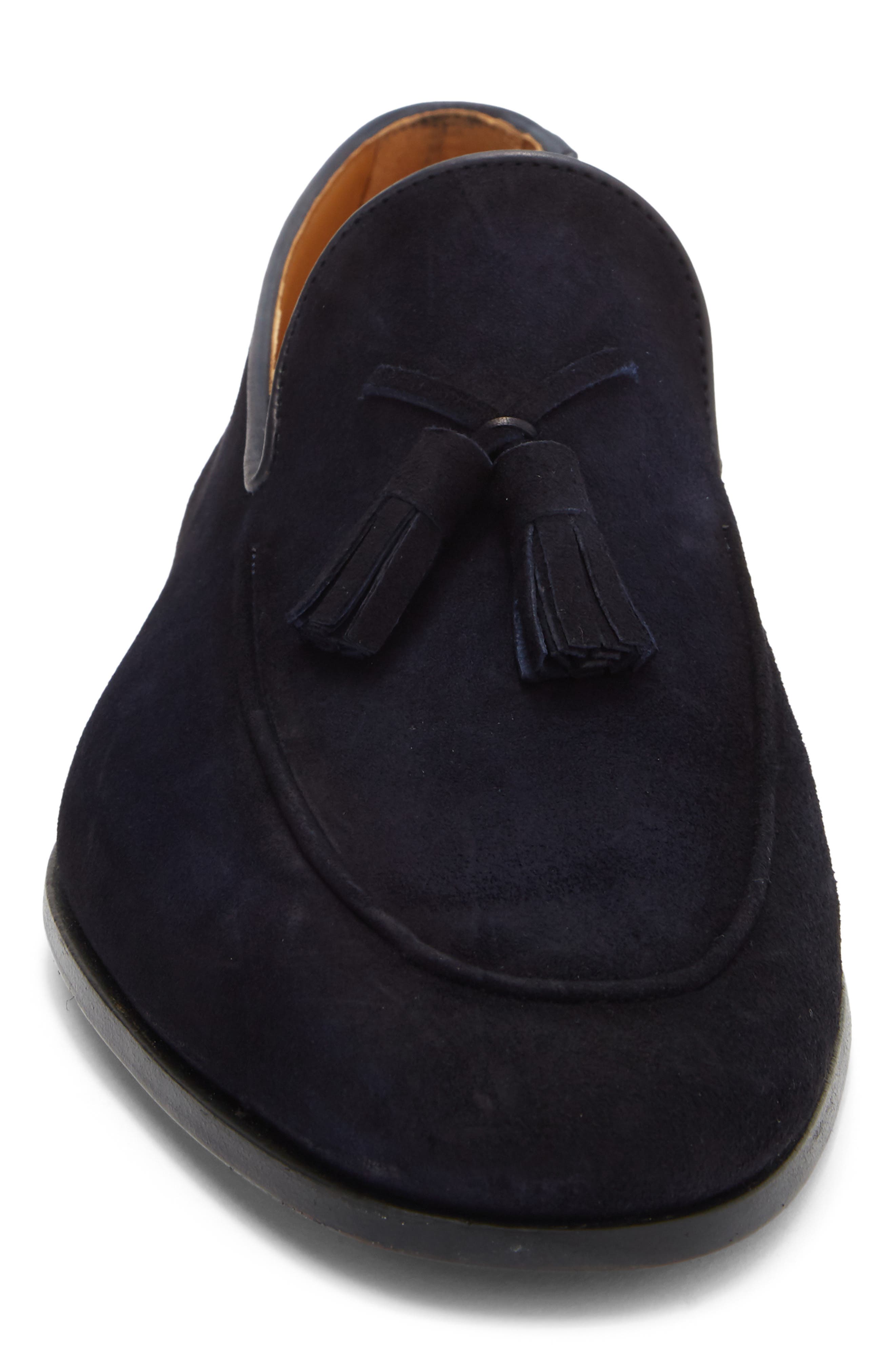 Magnanni Tassel Loafer, Alternate, color, Navy