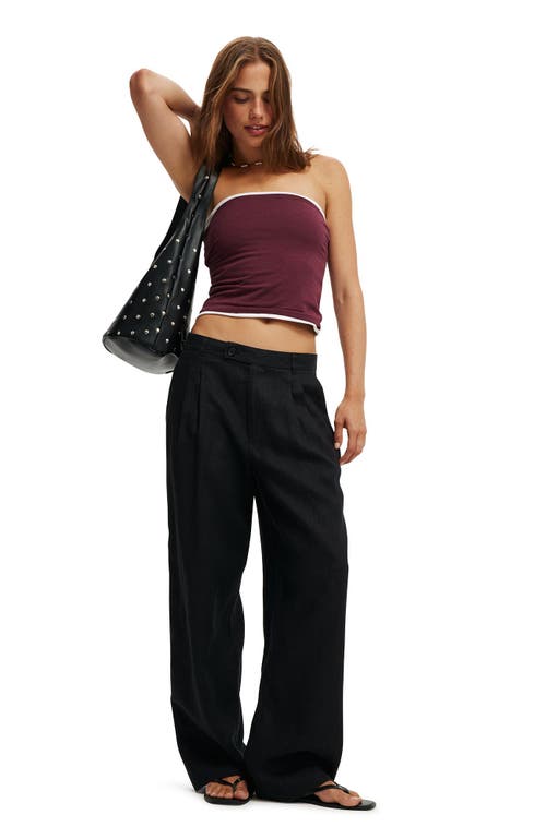 COTTON ON ELLE LINEN WIDE LEG SUITING PANT
