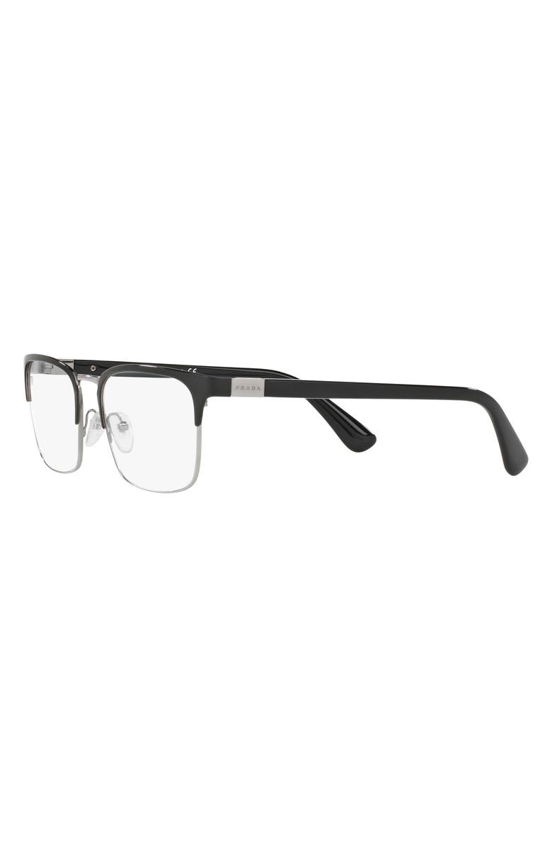Prada 55m Rectangle Optical Glasses, Alternate, color, 