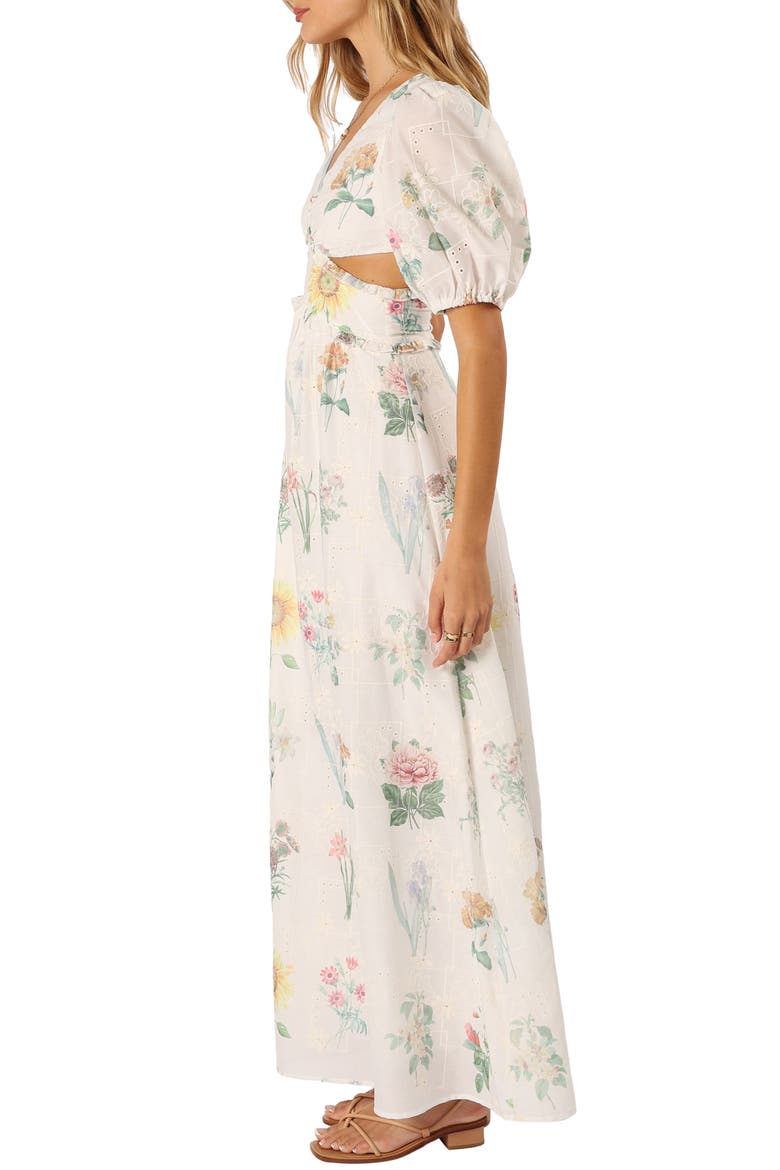 Jemima Floral Eyelet Cutout Maxi Dress, Alternate, color, FLORAL