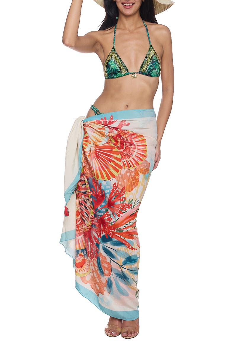 Pareo Convertible Midi Cover-Up Dress, Main, color, ORANGE