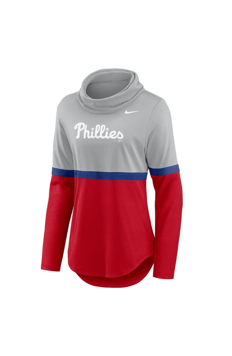 Nike Women's Nike Red/Royal Philadelphia Phillies Club Lettering Fashion Performance Pullover Sweatshirt, Alternate, color,