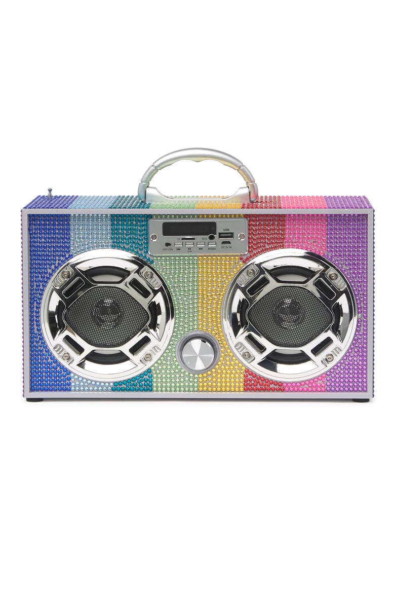Bluetooth FM Radio LED Mini Boombox, Main, color, MULTI