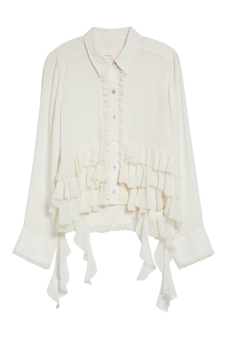 Nori Ruffle Shirt, Alternate, color, IVORY