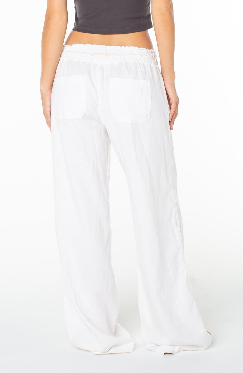 Roxy Oceanside Wide Leg Linen Blend Drawstring Pants, Alternate, color, Sea Salt