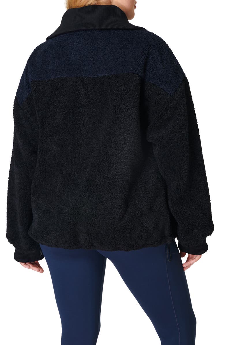 Sweaty Betty Editor High Pile Fleece Zip Jacket, Alternate, color, Navy Blue