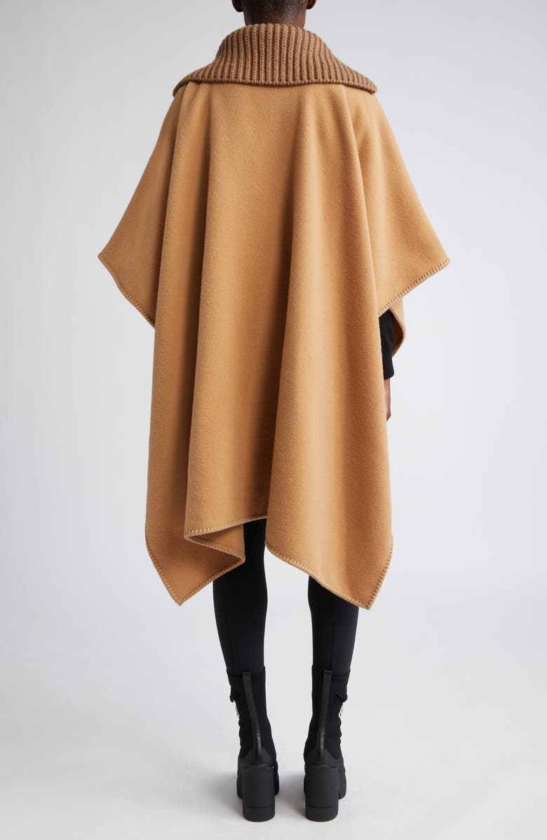 Moncler Mixed Media Wool Cape, Alternate, color,
