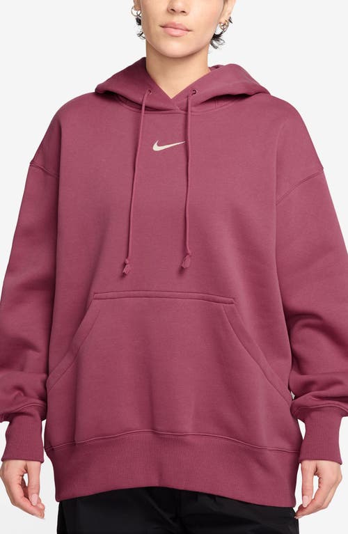 Nike Sportswear Phoenix Fleece Pullover Hoodie In Burgundy