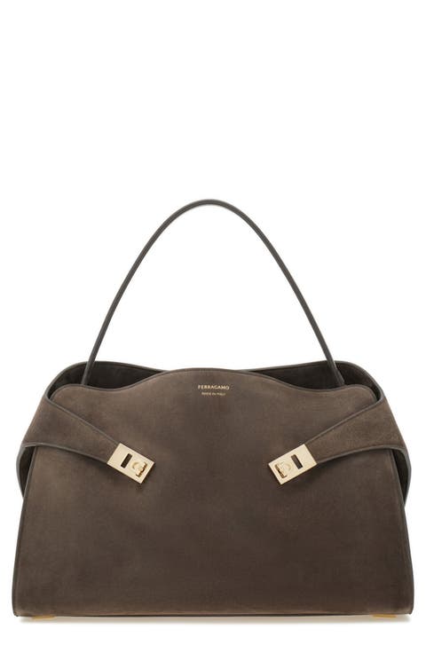 トートバッグ SALVATORE FERRAGAMO Camel Suede Medium Handbag Salvatore Ferragamo Shoulder Bag