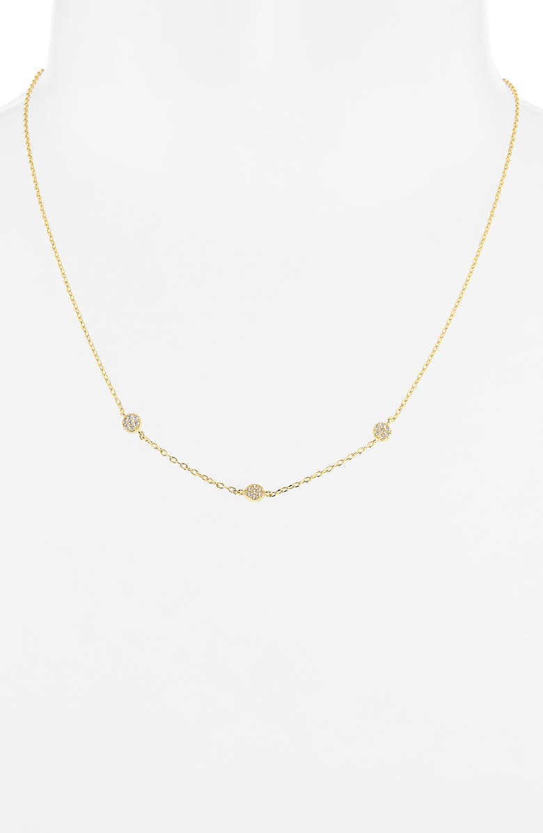 ARGENTO VIVO Pavé Cubic Zirconia Station Chain Necklace, Alternate, color, Gold