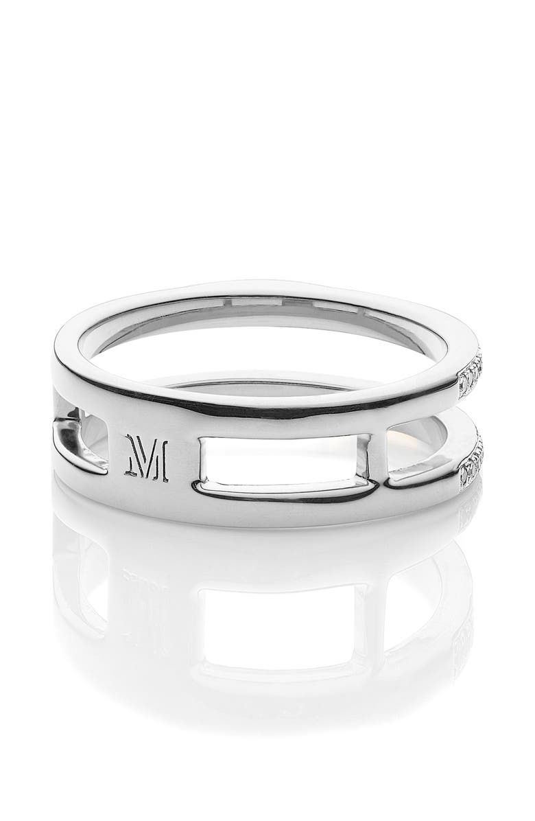 Monica Vinader Diamond Skinny Double Band Ring, Alternate, color, 