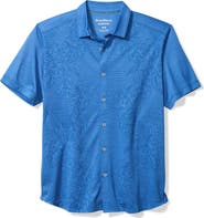 Tommy Bahama Palm Coast Cascade Vines IslandZone® Performance Short Sleeve Knit Button-Up Shirt