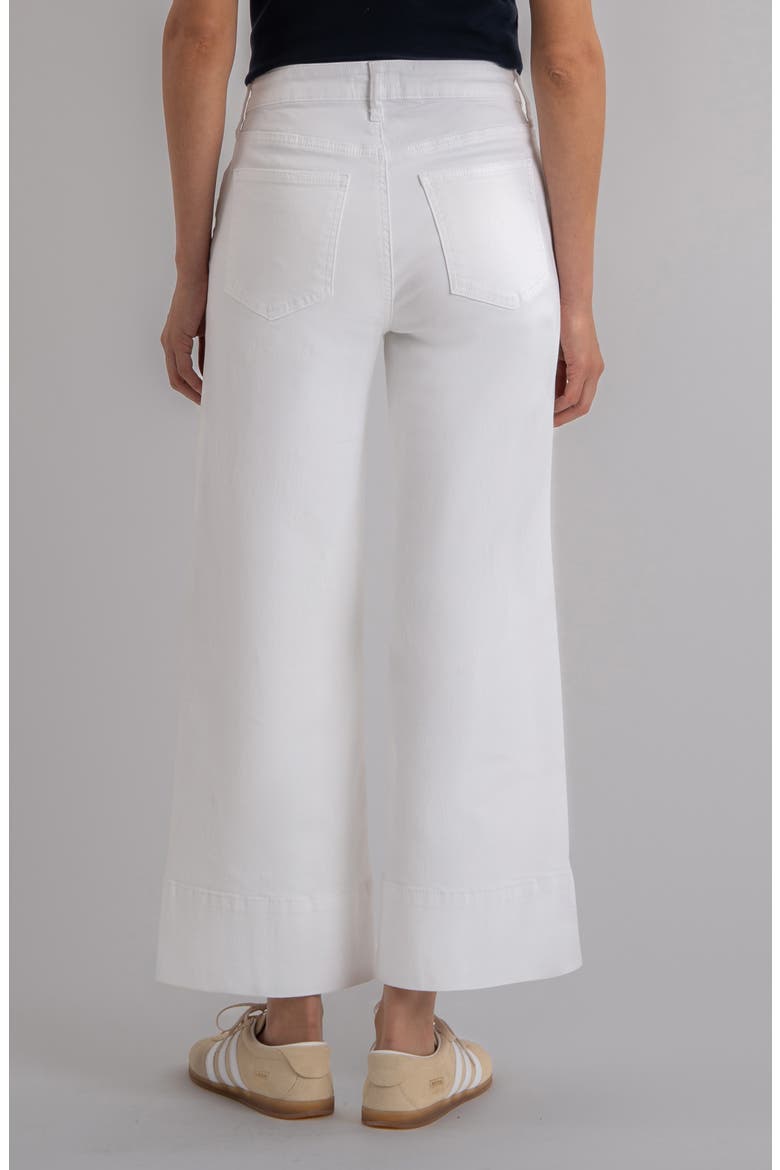 Meg Coated Pintuck High Waist Ankle Wide Leg Jeans, Alternate, color, OPTIC WHITE