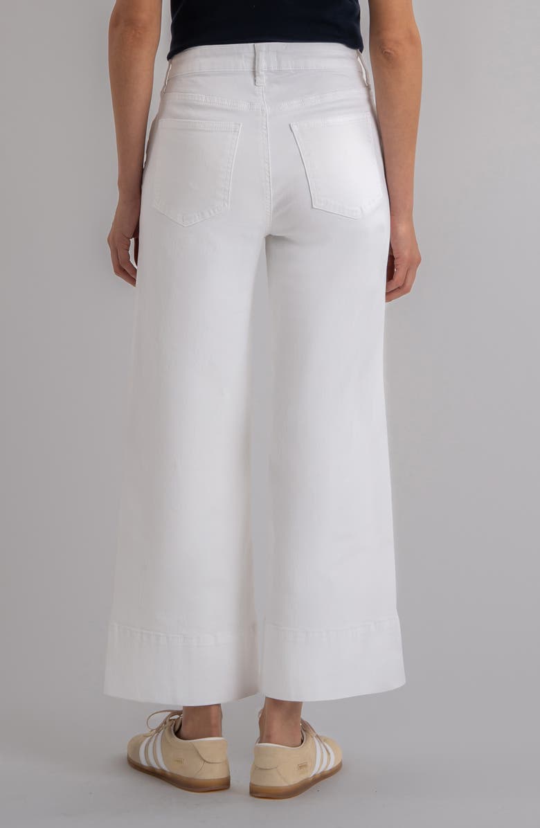 KUT from the Kloth Meg Coated Pintuck High Waist Ankle Wide Leg Jeans, Alternate, color, Optic White