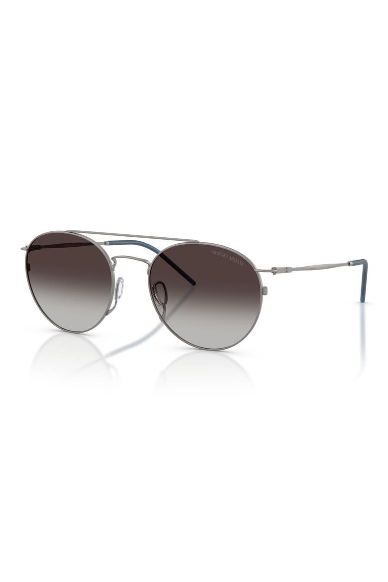53mm Round Sunglasses, Alternate, color, MATTE GUNMETAL / GREY GRADIENT