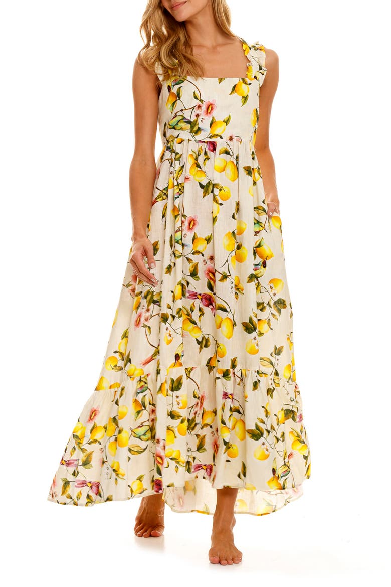 Mika Palermo Linen Nightgown, Main, color, YELLOW