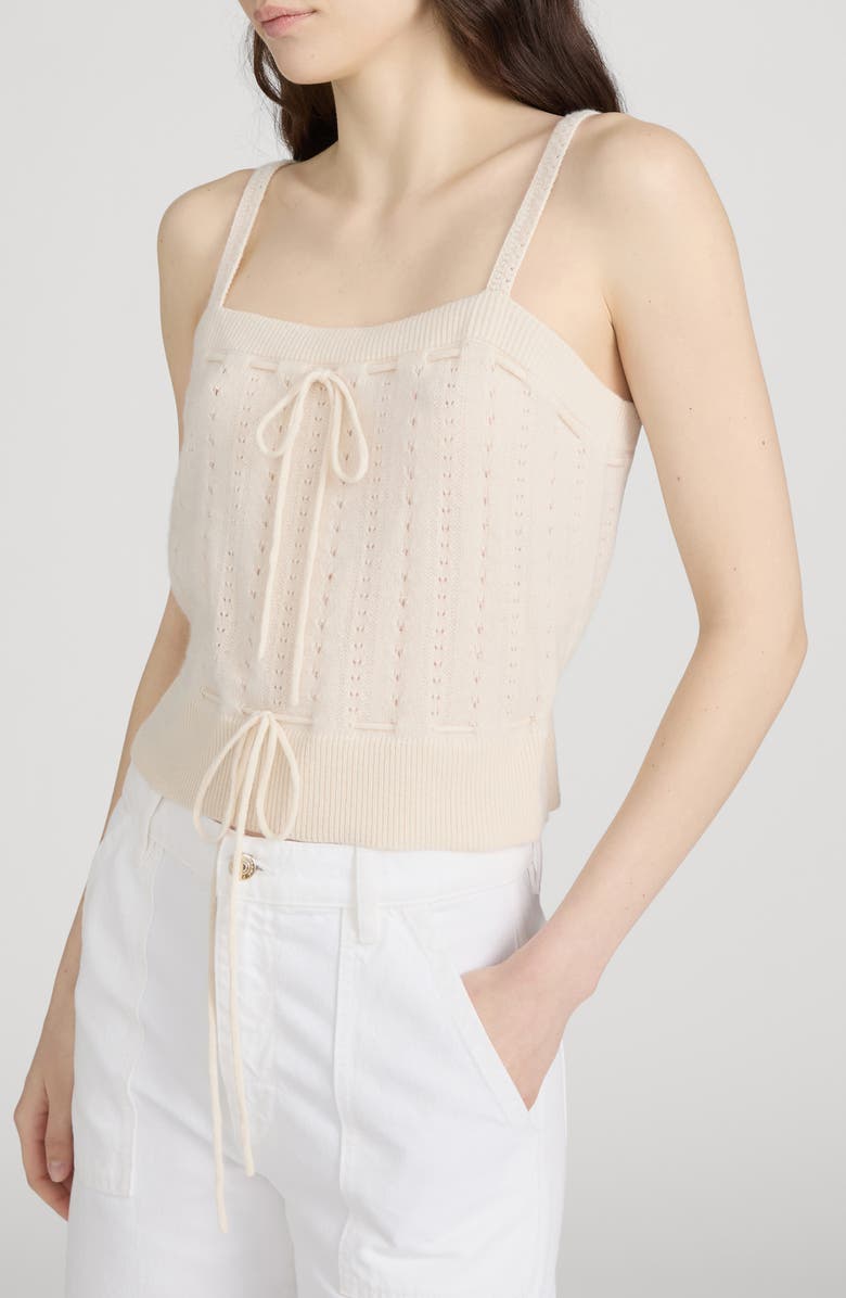 FRAME The Cashmere Charm Sweater Tank, Alternate, color, Cream