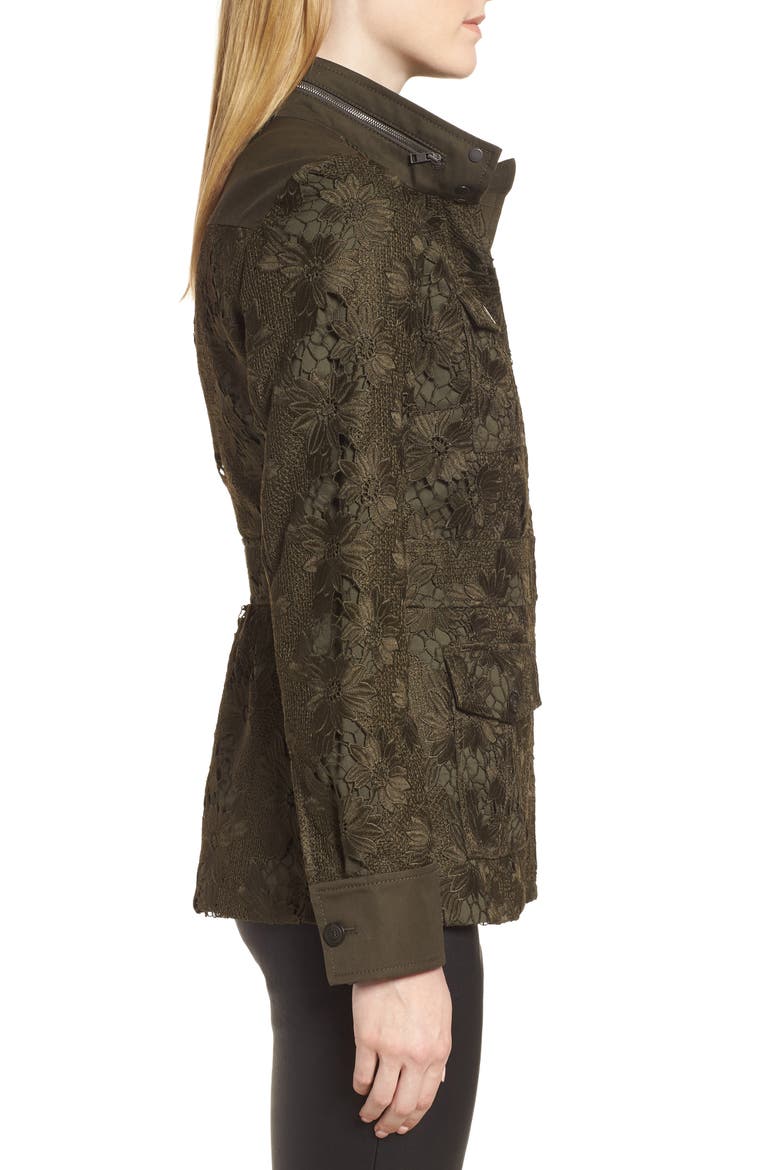 Lace Surplus Jacket, Alternate, color, OLIVE PEAT LEONA LACE