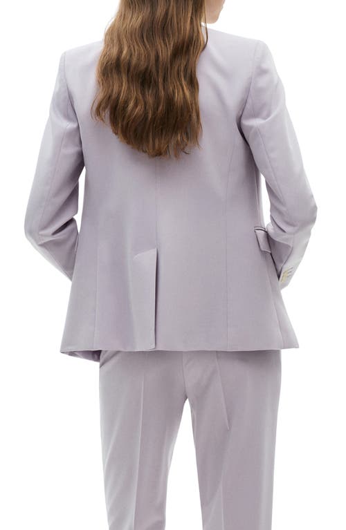 Mango Fitted Suit Jacket In Gray
