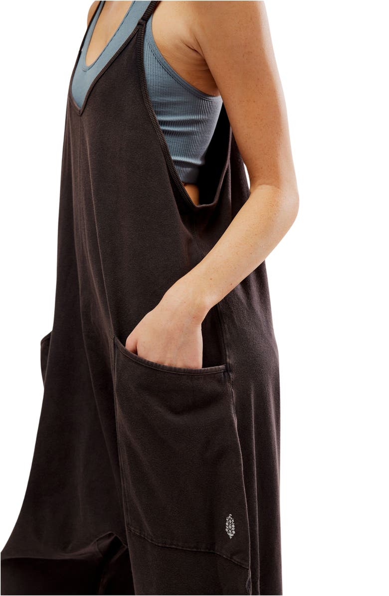 Free People FP Movement Hot Shot Jumpsuit, Alternate, color, Washed Black