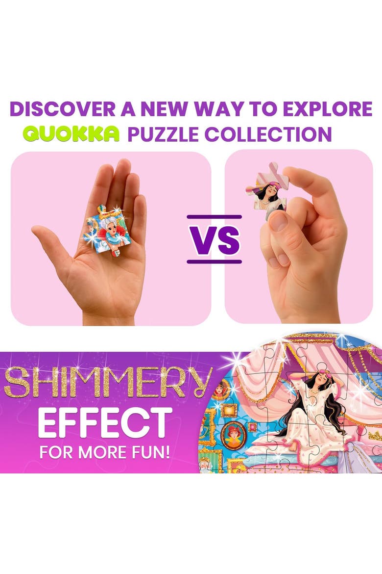 4x60 Pcs Glitter Effect Kids Jigsaw Puzzles, Alternate, color, Glitter princesses