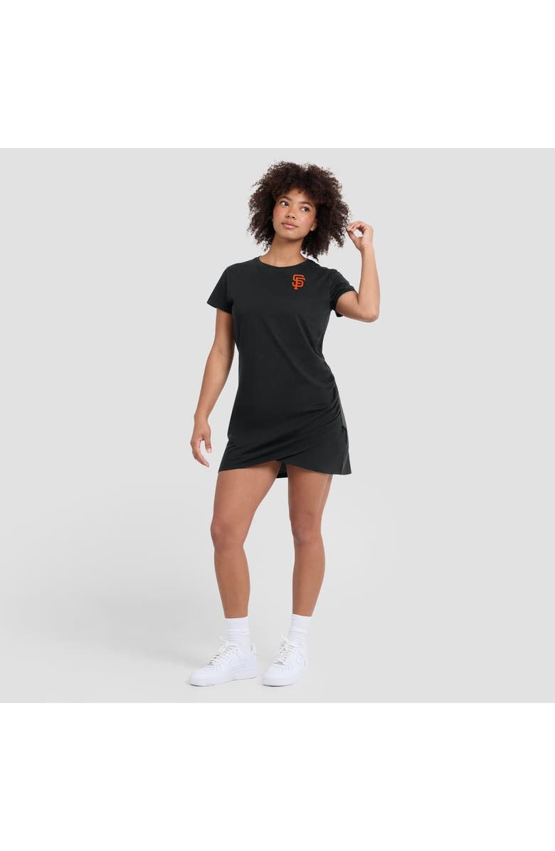 FANATICS Women's Fanatics Black San Francisco Giants Ruched Drape T-Shirt Dress, Alternate, color, Black
