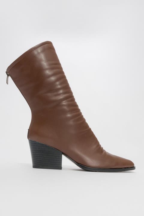 Laval Back-Zip Block Heel Boot