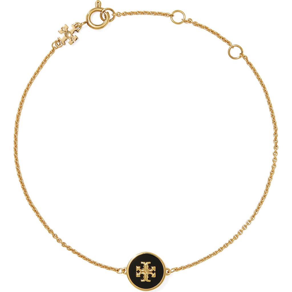 Tory Burch Kira Enamel Pendant Chain Bracelet In Multi