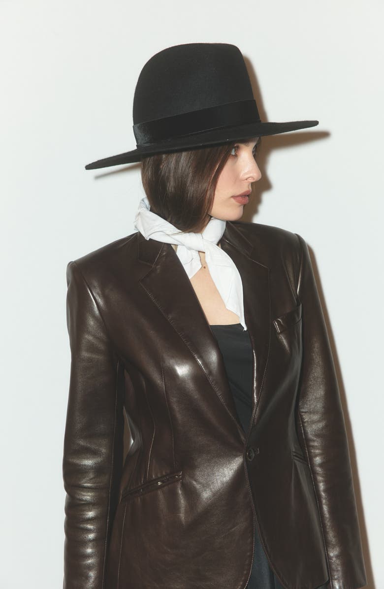 Gigi Burris Millinery Waverly Rabbit Hair Felt Hat, Alternate, color, Black