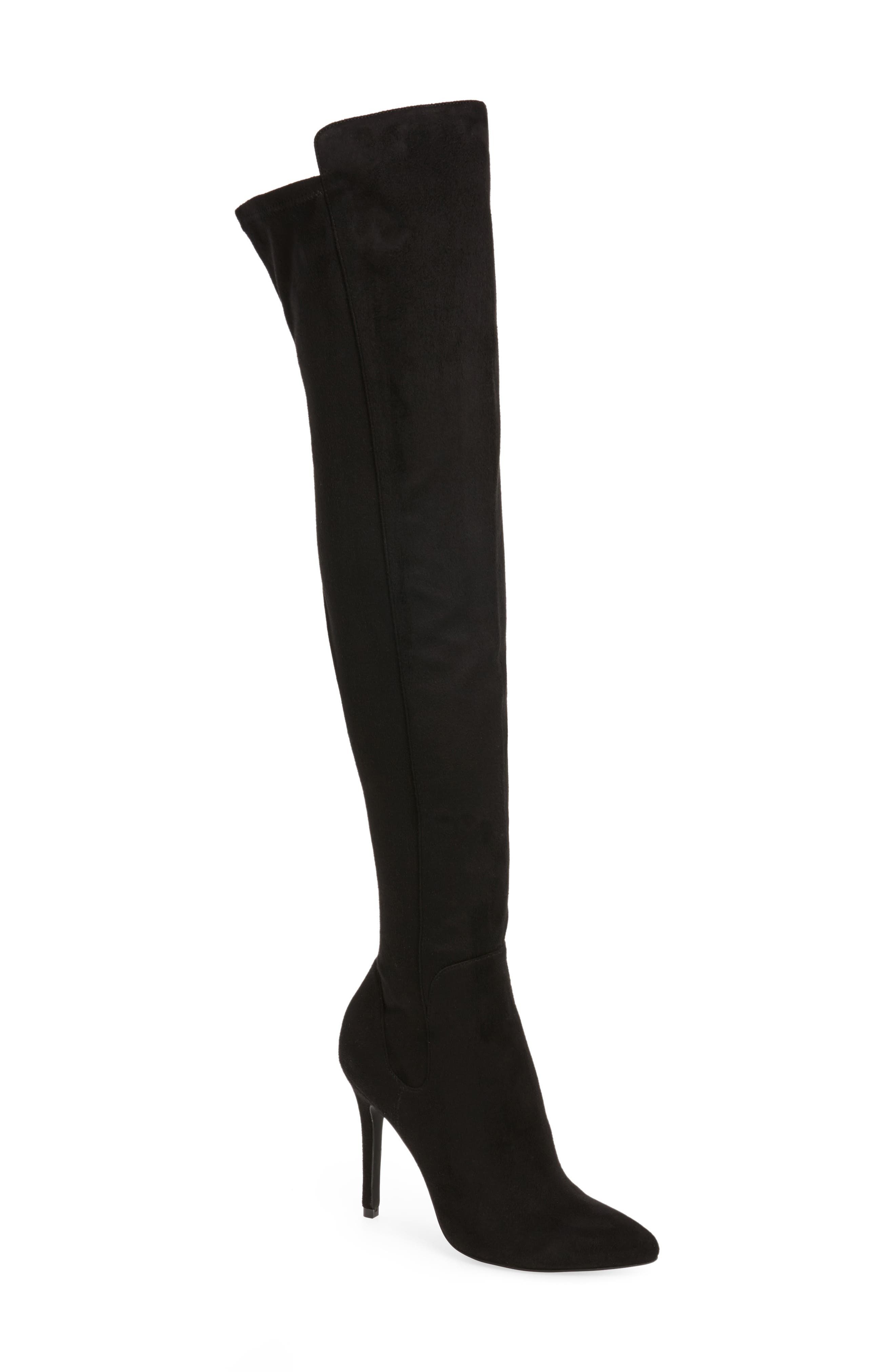 Perfect Over the Knee Boot, Main, color, BLACK SUEDE