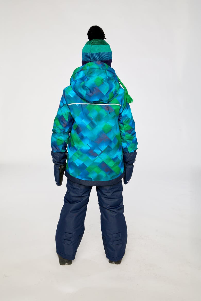 Play Checkered Jacket & Pants Two Piece Snowsuit, Alternate, color, Blue and Green Checkered Print