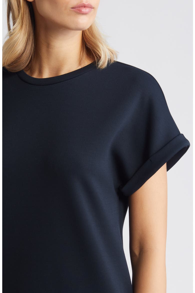 Cuffed T-Shirt Dress, Alternate, color, BLACK