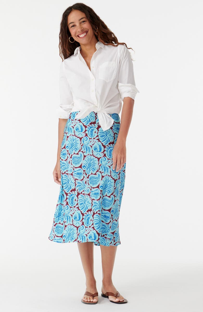 J.Crew J. Crew Marco Paisley Pull-On Slip Skirt, Alternate, color, 