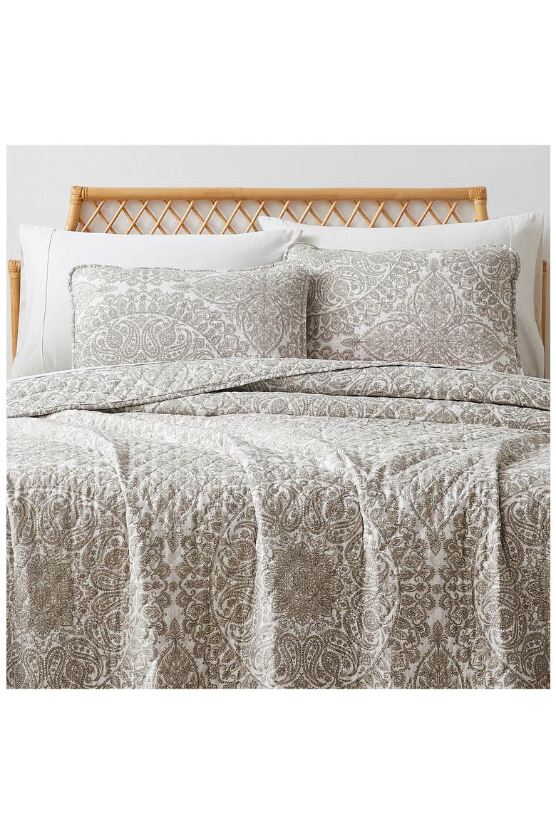 Ashanti Quilt & Sham Set, Alternate, color, BONE