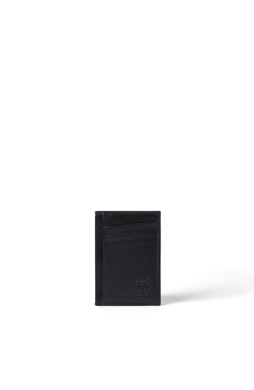 Brunello Cucinelli Grained Leather Card Holder In Black