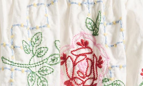 DAMSON MADDER DAMSON MADDER LULU EMBROIDERED ORGANIC COTTON SHIFT MINIDRESS