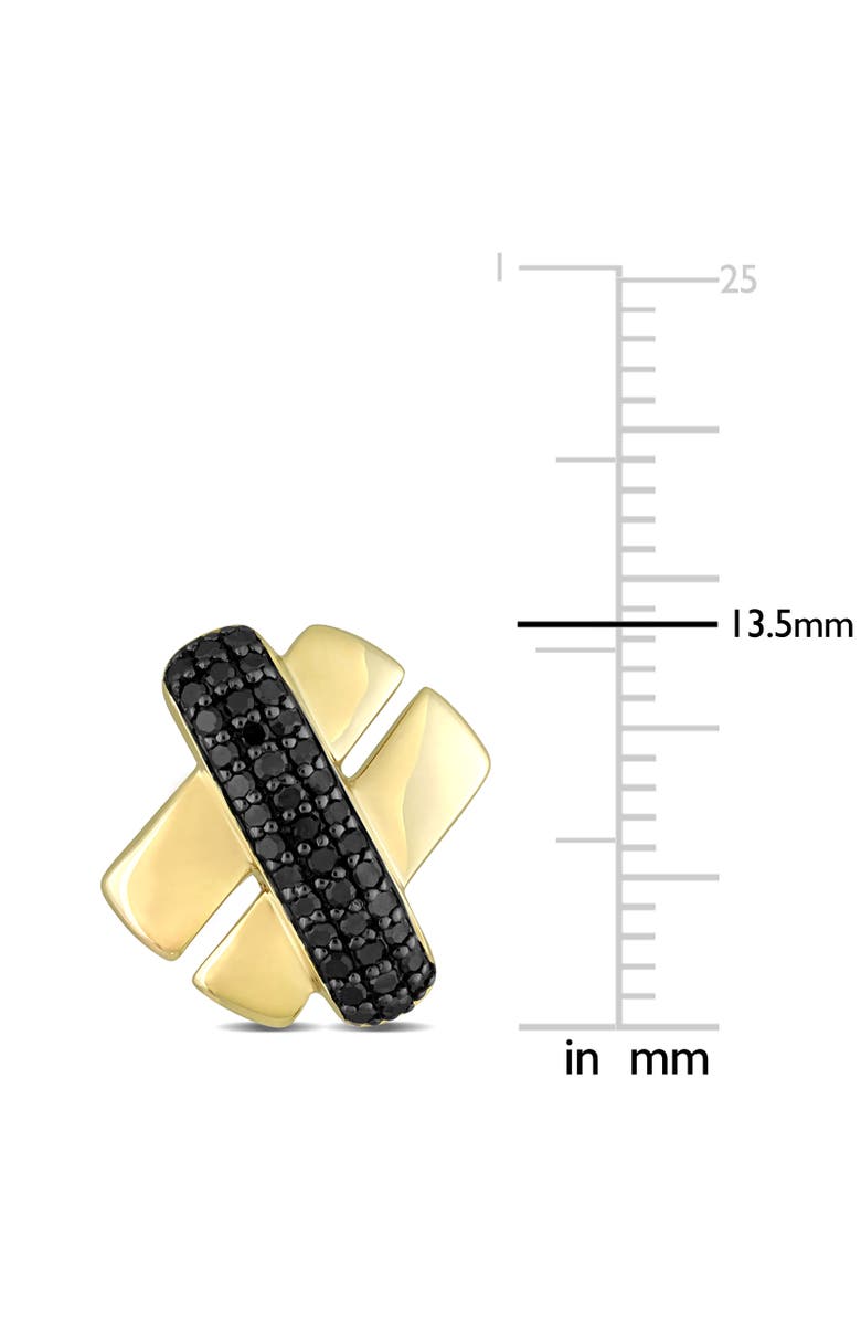 Julianna B. Diamond Crossover Design Stud Earrings 14k, Alternate, color, Gold/Black Diamond