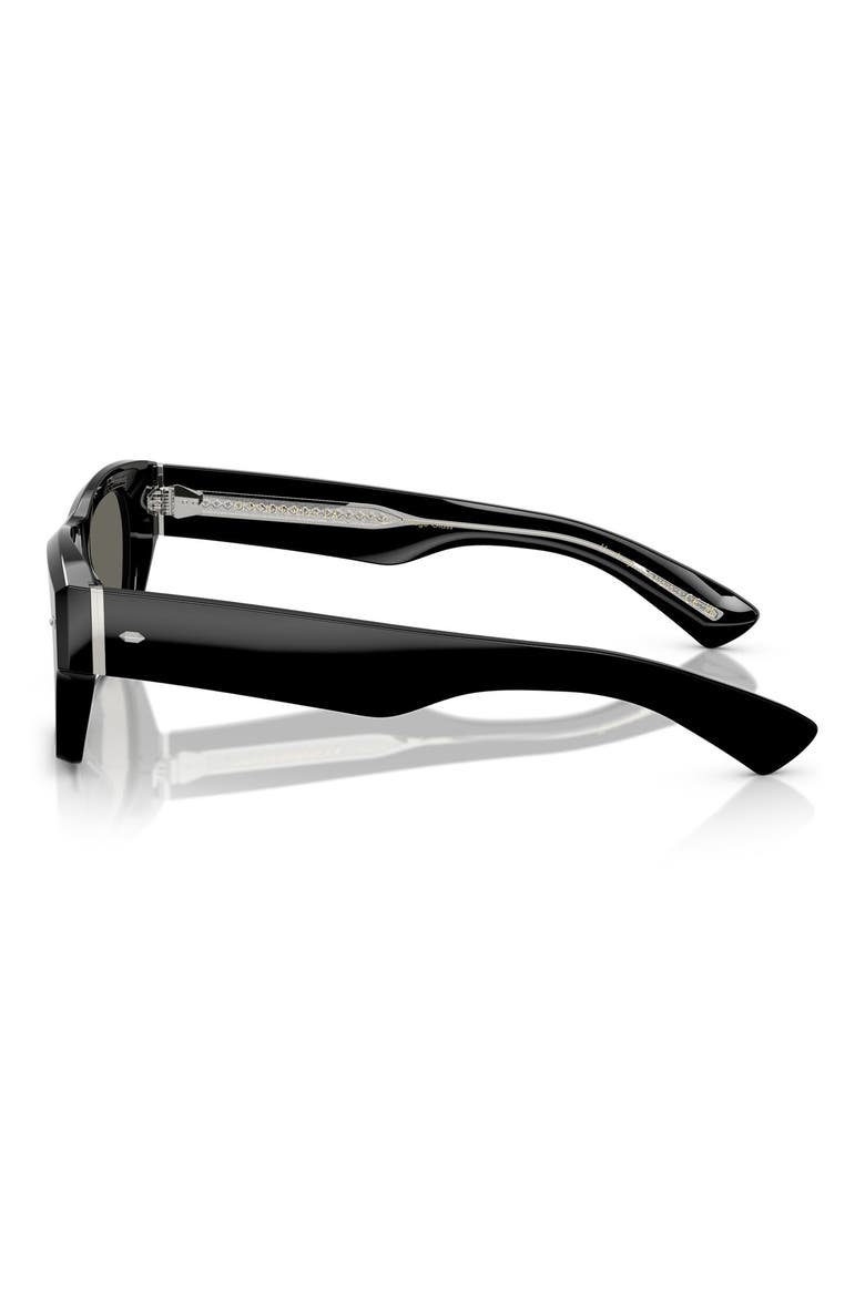 Kasdan 51mm Rectangular Sunglasses, Alternate, color, BLACK / CARBON GREY