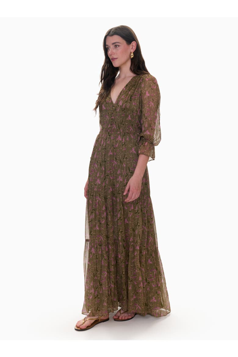 Audrey Smock Maxi Dress, Alternate, color, Olive Multi