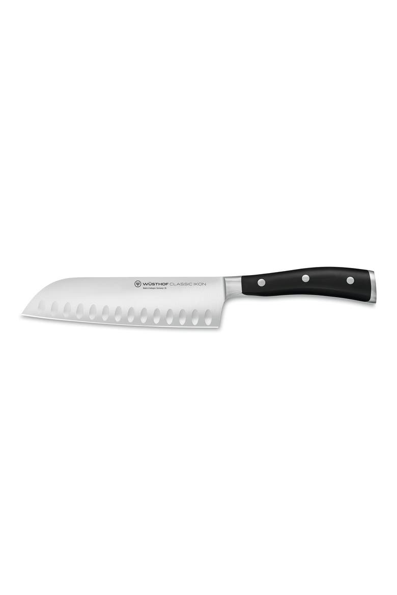'Classic Ikon' Santoku Knife, Main, color, BLACK