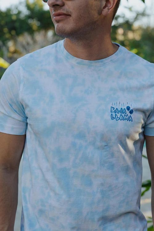Baja Llama Men's White Cool Your Jets - Primo Graphic Tee In Tie Dye