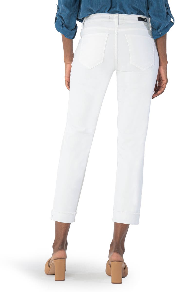 KUT from the Kloth Amy Fray Hem Crop Skinny Jeans, Alternate, color, Optic White