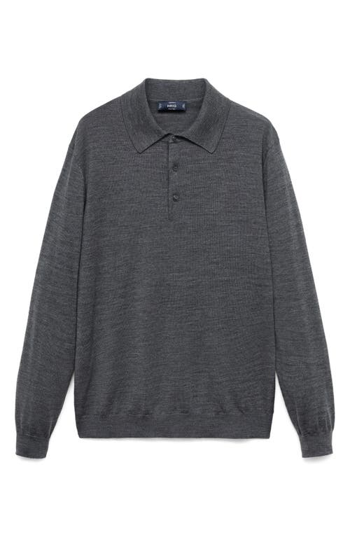 Mango Wool Sweater Polo In Gray