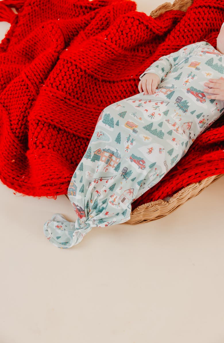 Copper Pearl Snowy Slope Knotted Gown, Alternate, color, Snowy Slope