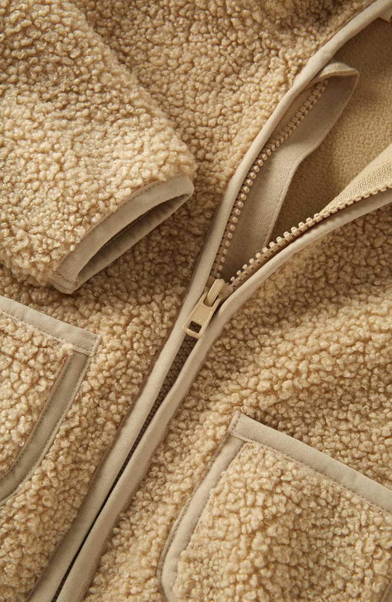 Tucker + Tate Cozy Hooded Faux Shearling Jacket, Alternate, color, Tan Stock